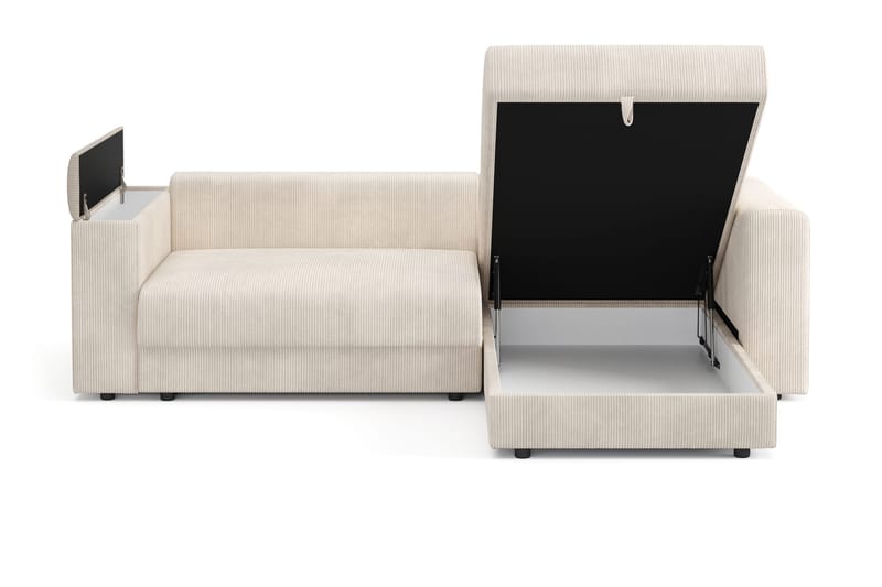 Bergen Ekstra dyp fremoveruttrekkbar 3-seters sovesofa med divan og overmadrass i polyeterskum, vendbar sommer- og vinterside og vaskbart trekk - Beige manchester - Møbler - Sofaer - Sovesofaer - Sovesofa divan
