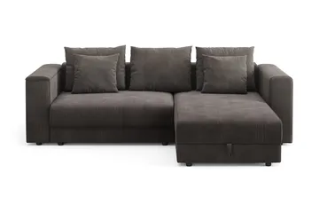 Bergen Ekstra dyp fremoveruttrekkbar 3-seters sovesofa med divan og overmadrass i polyeterskum, vendbar sommer- og vinterside og vaskbart trekk