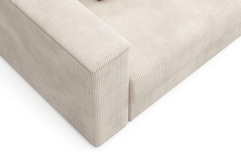 Bergen Ekstra dyp fremoveruttrekkbar 3-seters sovesofa med divan og overmadrass i polyeterskum, vendbar sommer- og vinterside og vaskbart trekk - Beige manchester - Møbler - Sofaer - Sovesofaer - Sovesofa divan