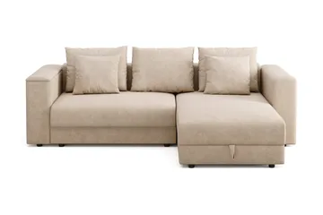 Bergen Ekstra dyp fremoveruttrekkbar 3-seters sovesofa med divan og overmadrass i polyeterskum, vendbar sommer- og vinterside og vaskbart trekk