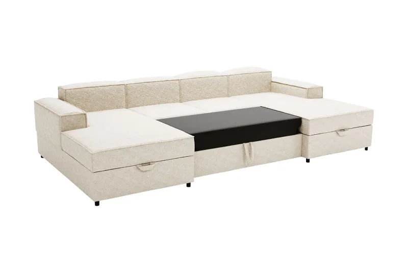 Bizantine Sovesofa Dobbel Divan 4-Seter - Beige - Møbler - Sofaer - Sovesofaer - U sovesofa