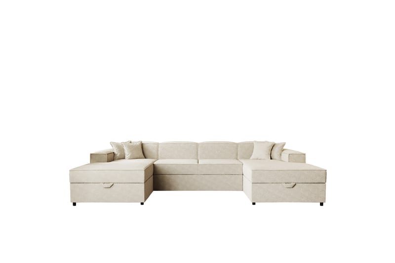 Bizantine Sovesofa Dobbel Divan 4-Seter - Beige - Møbler - Sofaer - Sovesofaer - U sovesofa
