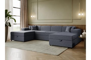 Bizantine Sovesofa Dobbel Divan 4-Seter - Grå - Møbler - Sofaer - Sovesofaer - U sovesofa