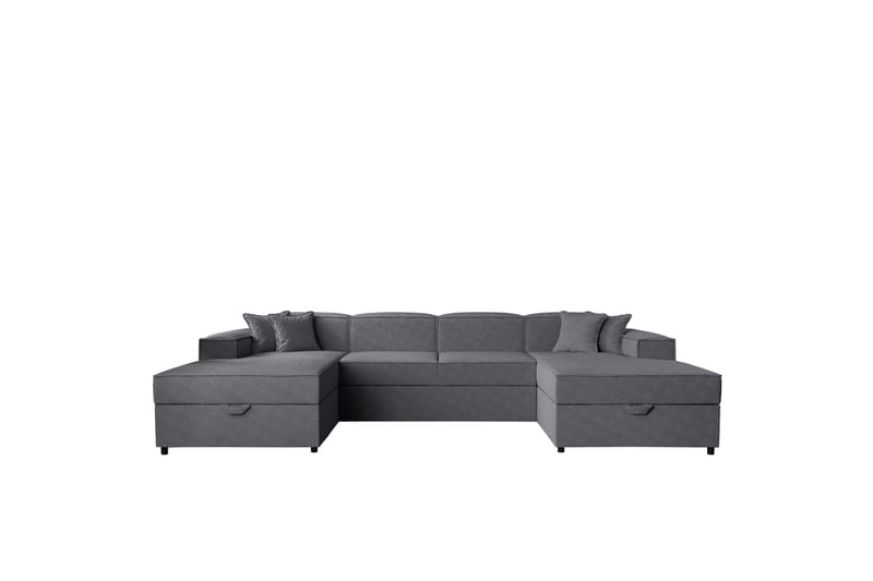 Bizantine Sovesofa Dobbel Divan 4-Seter - Grå - Møbler - Sofaer - Sovesofaer - U sovesofa