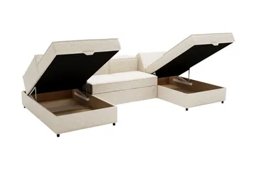 Bizantine Sovesofa Dobbel Divan 4-Seter - Grønn - Møbler - Sofaer - Sovesofaer - U sovesofa