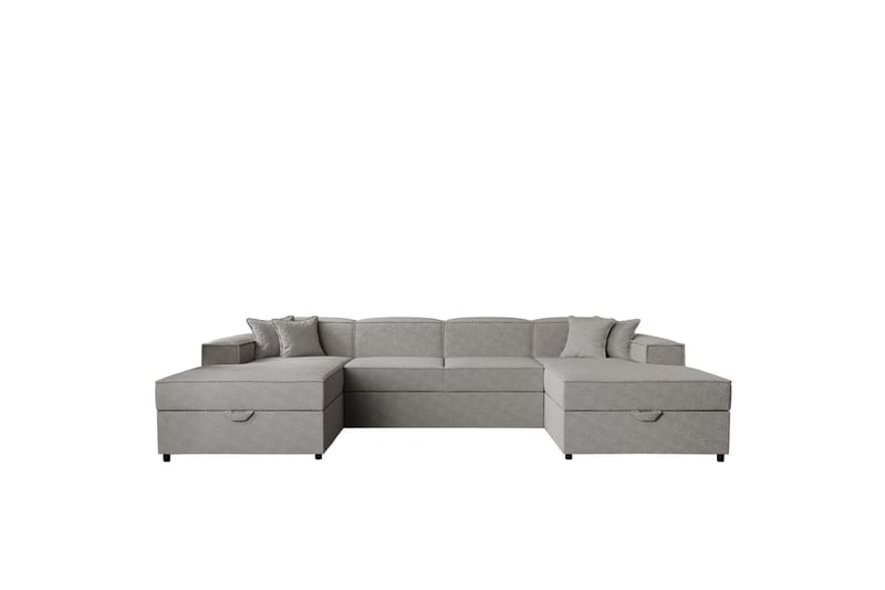 Bizantine Sovesofa Dobbel Divan 4-Seter - Hvit/Sort - Møbler - Sofaer - Sovesofaer - U sovesofa