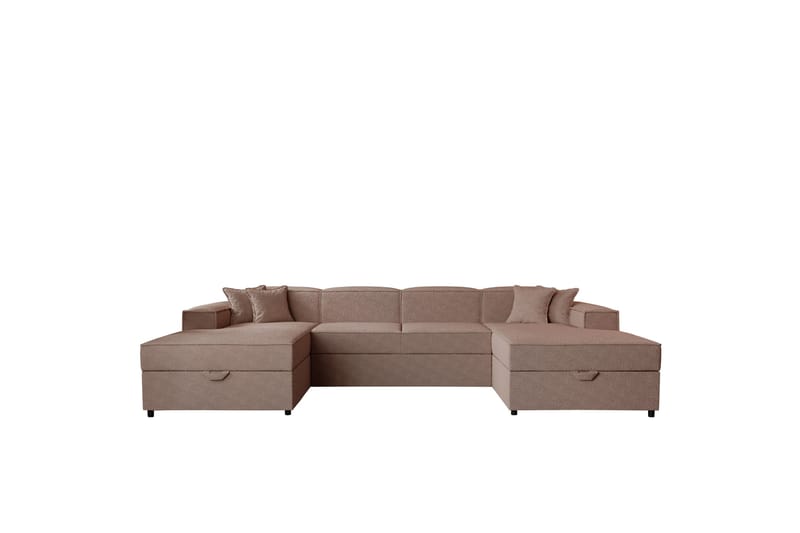 Bizantine Sovesofa Dobbel Divan 4-Seter - Rosa - Møbler - Sofaer - Sovesofaer - U sovesofa