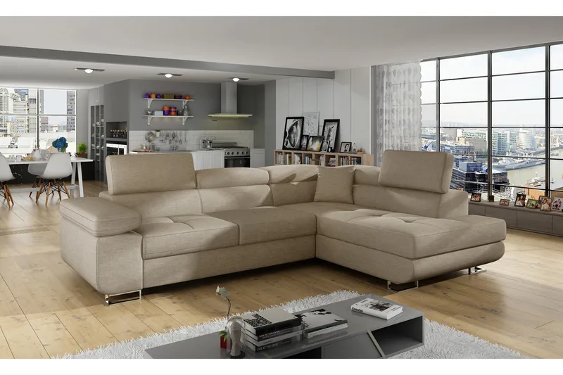 Bobis Sovesofa med Sjeselong Høyre, Beige