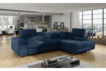 Bobis Sovesofa med Sjeselong Høyre - Blå - Møbler - Sofaer - Sovesofaer - Langsgående sovesofa