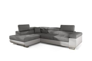 Bobis Sovesofa med Sjeselong Venstre - Grå/Hvit - Møbler - Sofaer - Sovesofaer - Langsgående sovesofa