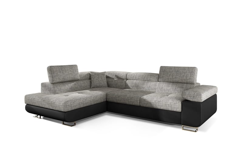 Bobis Sovesofa med Sjeselong Venstre - Grå/Svart - Møbler - Sofaer - Sovesofaer - Langsgående sovesofa