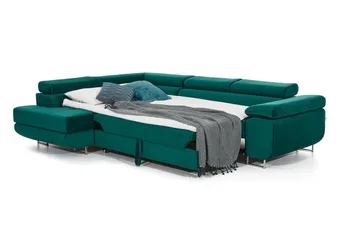 Bobis Sovesofa med Sjeselong Venstre - Grønn - Møbler - Sofaer - Sovesofaer - Langsgående sovesofa