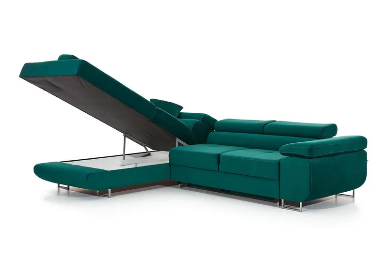 Bobis Sovesofa med Sjeselong Venstre - Grønn - Møbler - Sofaer - Sovesofaer - Langsgående sovesofa