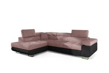 Bobis Sovesofa med Sjeselong Venstre - Rosa/Svart - Møbler - Sofaer - Sovesofaer - Langsgående sovesofa