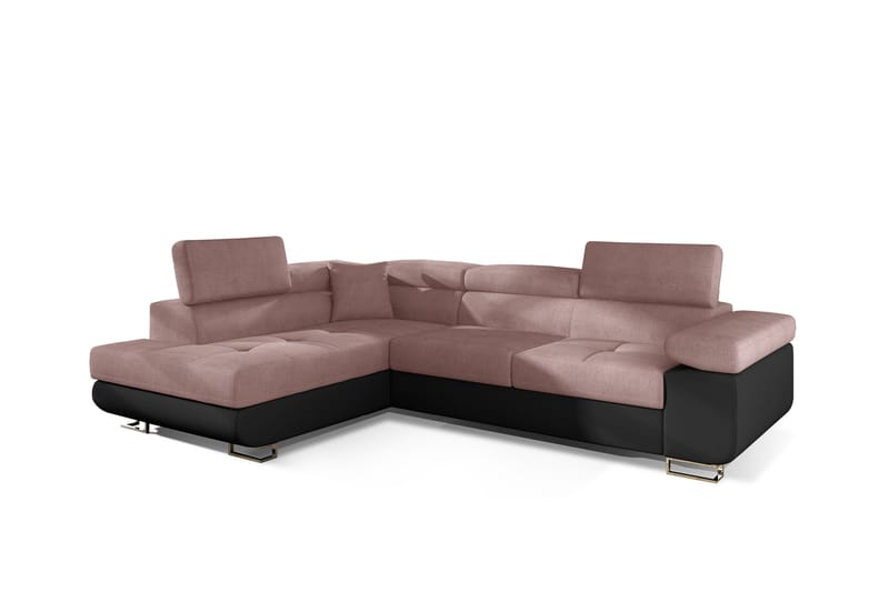 Bobis Sovesofa med Sjeselong Venstre - Rosa/Svart - Møbler - Sofaer - Sovesofaer - Langsgående sovesofa
