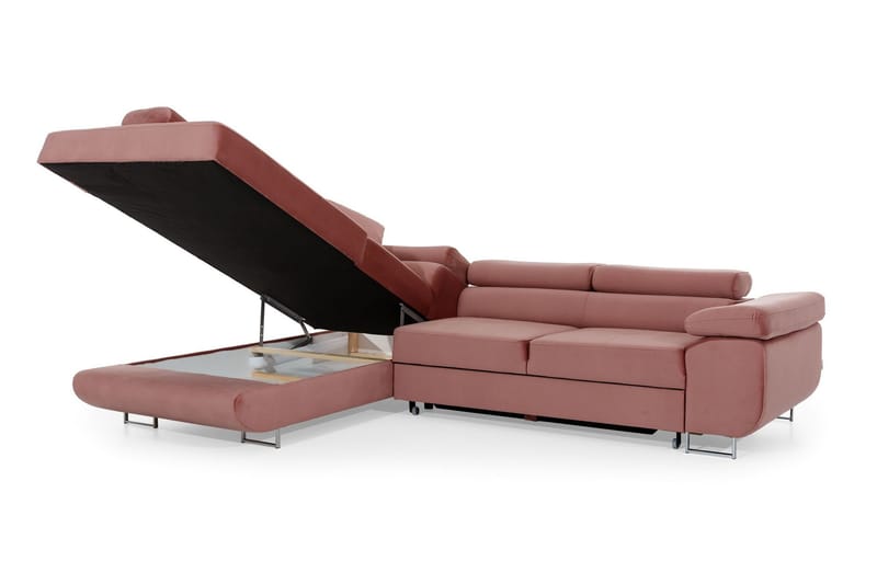 Bobis Sovesofa med Sjeselong Venstre - Rosa/Svart - Møbler - Sofaer - Sovesofaer - Langsgående sovesofa
