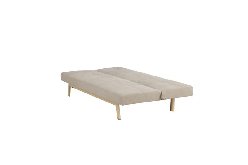 Bodil 2-seter Komfortabel Knappet Sovesofa i Stoff med Trebein - Beige - Møbler - Sofaer - Sovesofaer - 2 seters sovesofa