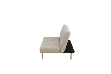 Bodil 2-seter Komfortabel Knappet Sovesofa i Stoff med Trebein - Beige - Møbler - Sofaer - Sovesofaer - 2 seters sovesofa