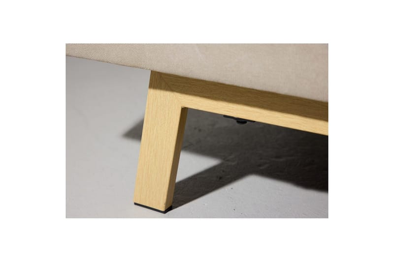 Bodil 2-seter Komfortabel Knappet Sovesofa i Stoff med Trebein - Beige - Møbler - Sofaer - Sovesofaer - 2 seters sovesofa