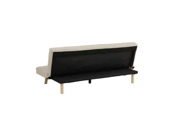 Bodil 2-seter Komfortabel Knappet Sovesofa i Stoff med Trebein - Beige - Møbler - Sofaer - Sovesofaer - 2 seters sovesofa