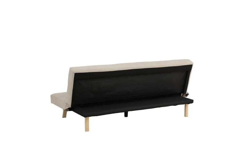 Bodil 2-seter Komfortabel Knappet Sovesofa i Stoff med Trebein - Beige - Møbler - Sofaer - Sovesofaer - 2 seters sovesofa