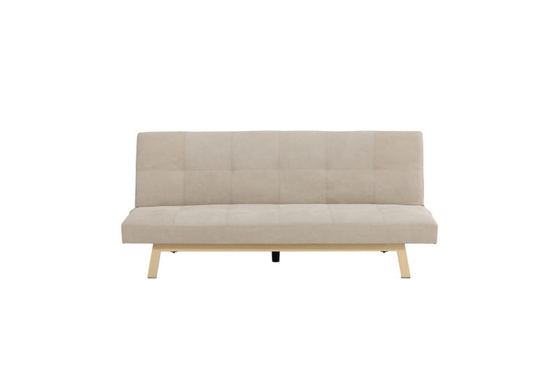 Bodil 2-seter Komfortabel Knappet Sovesofa i Stoff med Trebein - Beige - Møbler - Sofaer - Sovesofaer - 2 seters sovesofa