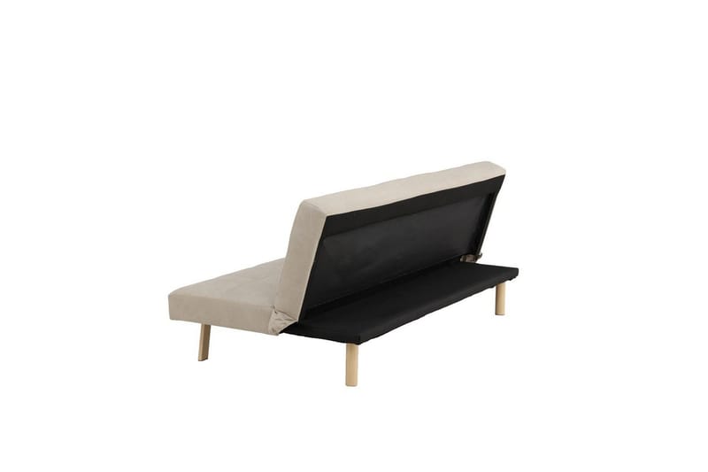 Bodil 2-seter Komfortabel Knappet Sovesofa i Stoff med Trebein - Beige - Møbler - Sofaer - Sovesofaer - 2 seters sovesofa