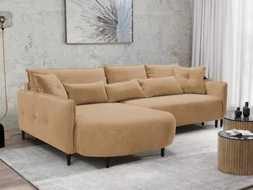 Bornalle 3-seters sovesofa med divan - beige - Møbler - Sofaer - Sovesofaer - Hjørnesovesofa