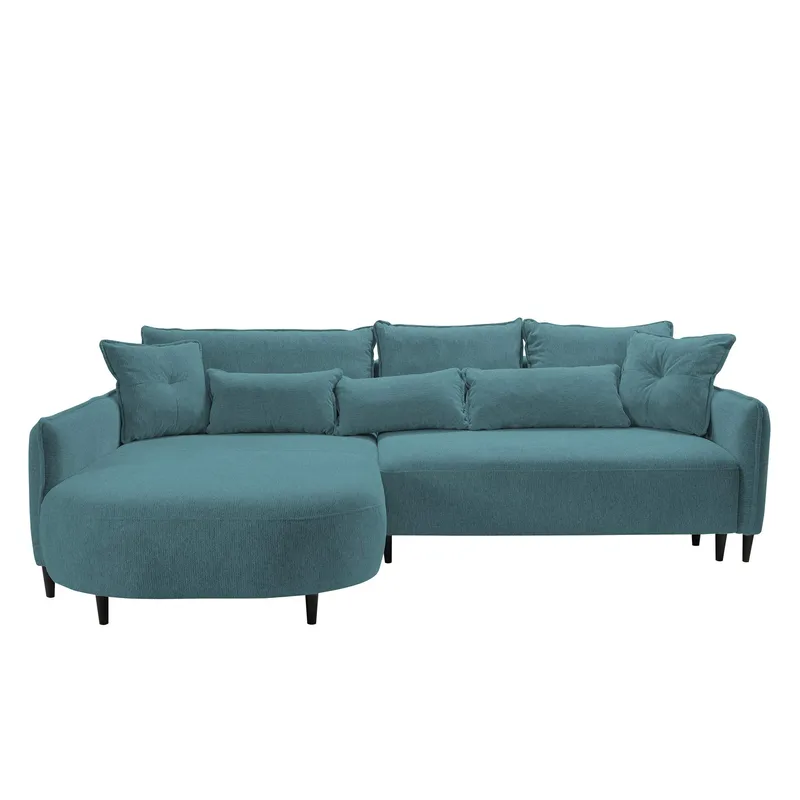 Bornalle 3-seters sovesofa med divan, Glow 12 (turkis)