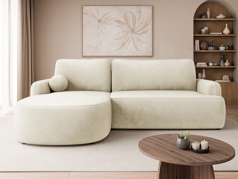 Branrel 3-seters sofa med divan - beige - Møbler - Sofaer - Sovesofaer - Hjørnesovesofa