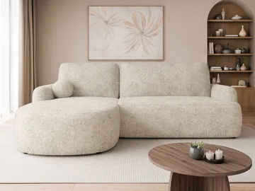 Branrel 3-seters sofa med divan - beige - Møbler - Sofaer - Sovesofaer - Hjørnesovesofa