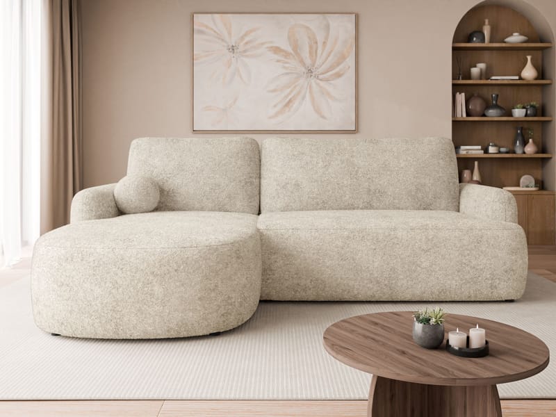 Branrel 3-seters sofa med divan - beige - Møbler - Sofaer - Sovesofaer - Hjørnesovesofa