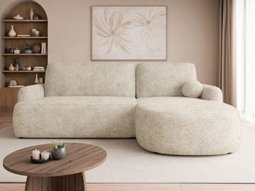 Branrel 3-seters sofa med divan - beige - Møbler - Sofaer - Sovesofaer - Hjørnesovesofa