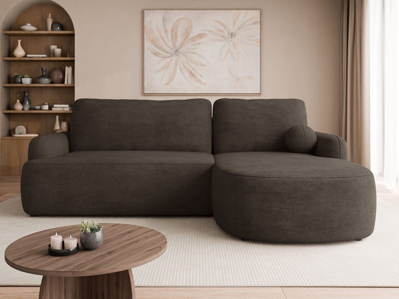 Branrel 3-seters sofa med divan - Brun - Møbler - Sofaer - Sovesofaer - Hjørnesovesofa