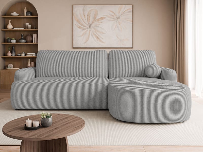 Branrel 3-seters sofa med divan - grå - Møbler - Sofaer - Sovesofaer - Langsgående sovesofa