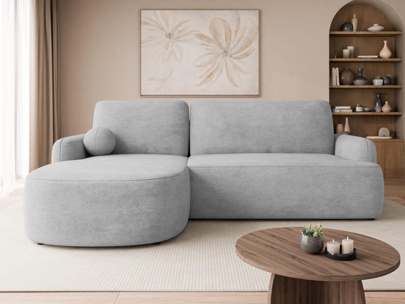 Branrel 3-seters sofa med divan - Grå - Møbler - Sofaer - Sovesofaer - Hjørnesovesofa