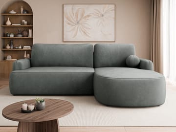Branrel 3-seters sofa med divan - grå - Møbler - Sofaer - Sovesofaer - Hjørnesovesofa