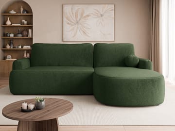 Branrel 3-seters sofa med divan - grønn - Møbler - Sofaer - Sovesofaer - Hjørnesovesofa