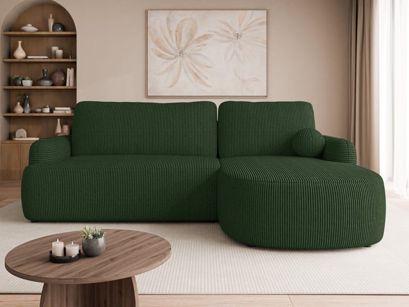 Branrel 3-seters sofa med divan - grønn - Møbler - Sofaer - Sovesofaer - Hjørnesovesofa