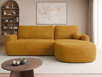 Branrel 3-seters sofa med divan - gul - Møbler - Sofaer - Sovesofaer - Hjørnesovesofa