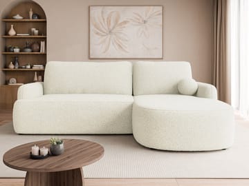 Branrel 3-seters sofa med divan - hvit - Møbler - Sofaer - Sovesofaer - Hjørnesovesofa