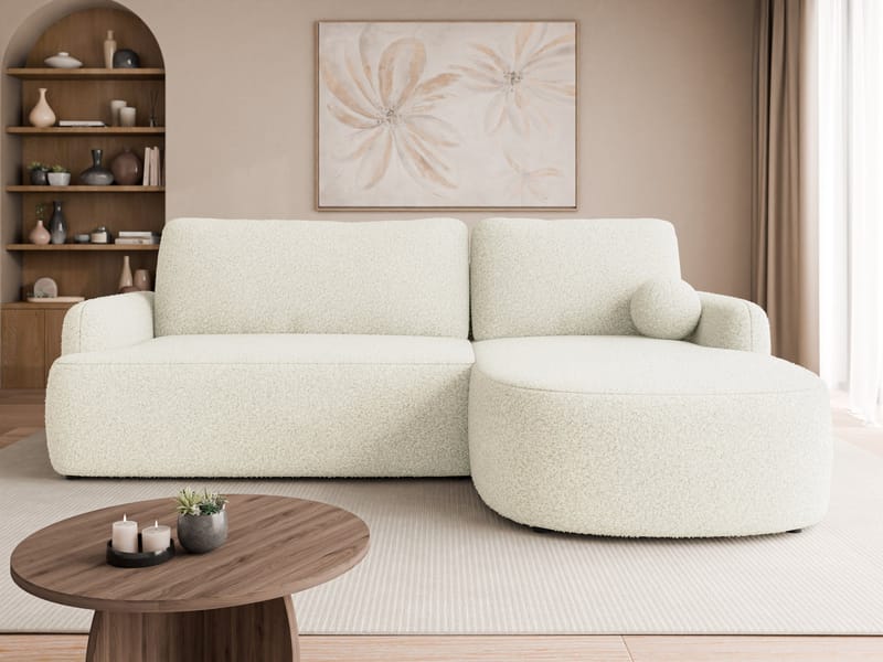 Branrel 3-seters sofa med divan - hvit - Møbler - Sofaer - Sovesofaer - Hjørnesovesofa