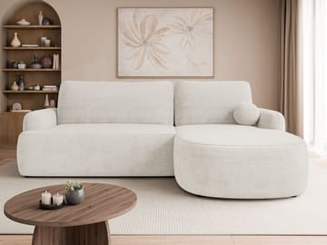 Branrel 3-seters sofa med divan - hvit - Møbler - Sofaer - Sovesofaer - Hjørnesovesofa