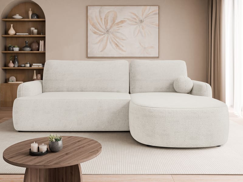 Branrel 3-seters sofa med divan - hvit - Møbler - Sofaer - Sovesofaer - Hjørnesovesofa