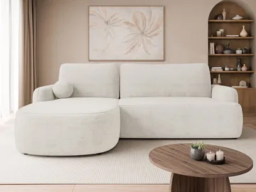 Branrel 3-seters sofa med divan - hvit - Møbler - Sofaer - Sovesofaer - Hjørnesovesofa