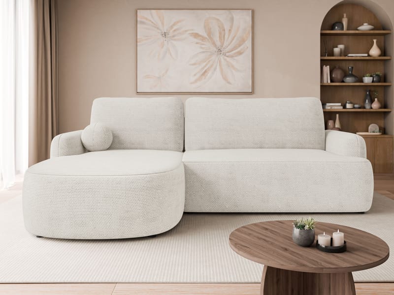 Branrel 3-seters sofa med divan - hvit - Møbler - Sofaer - Sovesofaer - Hjørnesovesofa