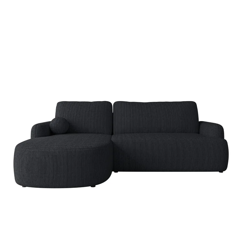 Branrel 3-seters sofa med divan, svart