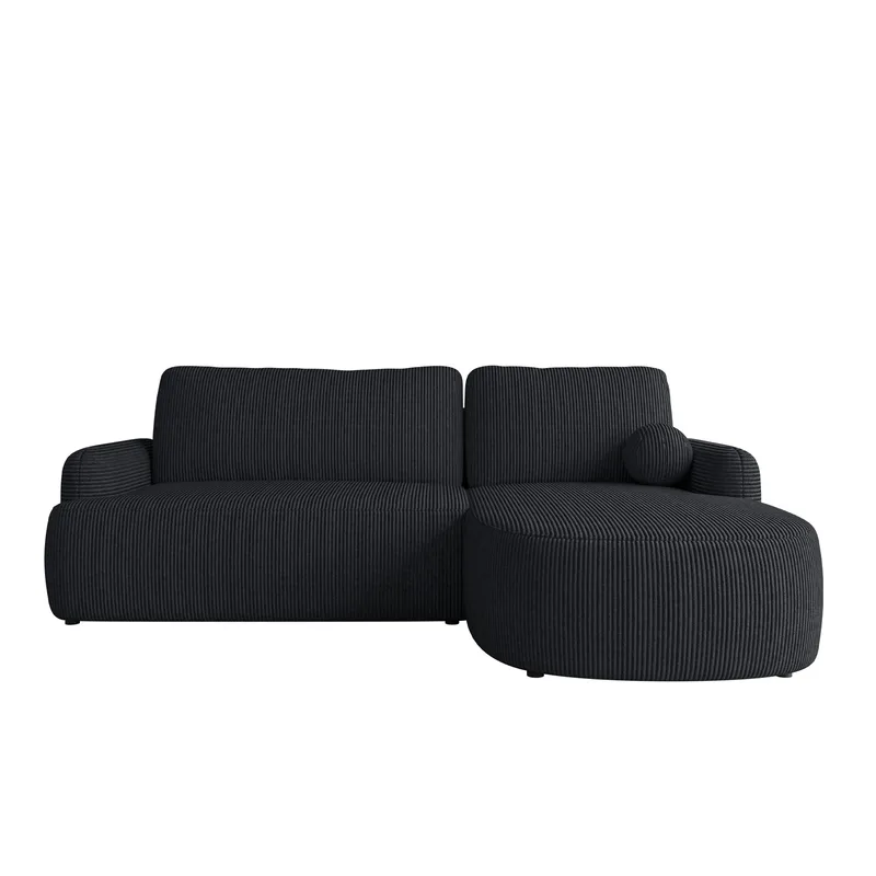 Branrel 3-seters sofa med divan, svart