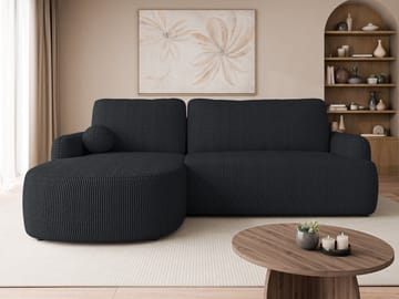 Branrel 3-seters sofa med divan - svart - Møbler - Sofaer - Sovesofaer - Hjørnesovesofa