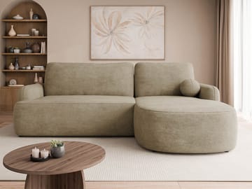 Branrel 4-seters Sovesofa med Divan Høyre - Beige - Møbler - Sofaer - Sovesofaer - Hjørnesovesofa